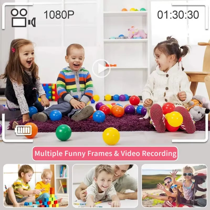 X2 Children Camera 32G Mini Digital Vintage Cam Educational Toys Kids HD Video Camera Outdoor Cartoon Photography Toy Xmas Gifts