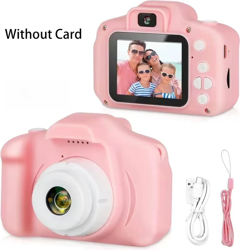 X2 Children Camera 32G Mini Digital Vintage Cam Educational Toys Kids HD Video Camera Outdoor Cartoon Photography Toy Xmas Gifts