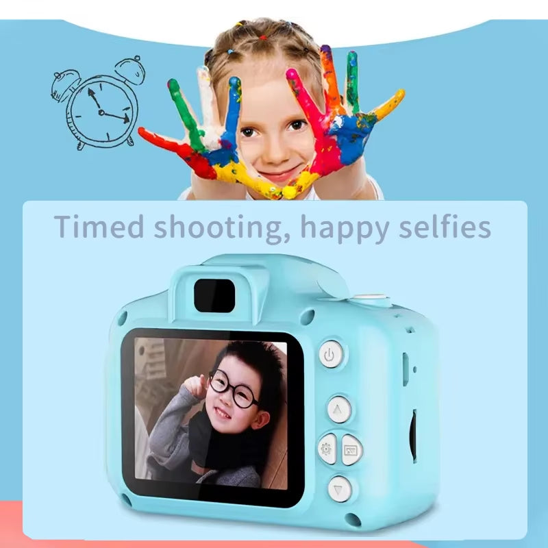 X2 Children Camera 32G Mini Digital Vintage Cam Educational Toys Kids HD Video Camera Outdoor Cartoon Photography Toy Xmas Gifts